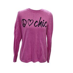 Chicos Peace Love Chic Pink Sweater Size S Nylon Rayon Cashmere Blend